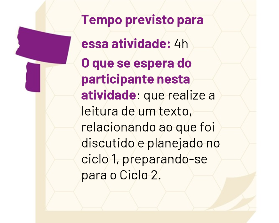 post-it informando 1h para realizar o estudo e aprofundamento